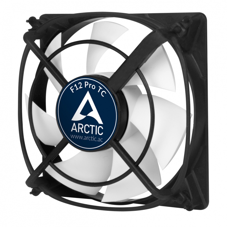 Imagine Ventilator pentru carcasa 120mm senzor temperatura low noise, Arctic F12 Pro TC